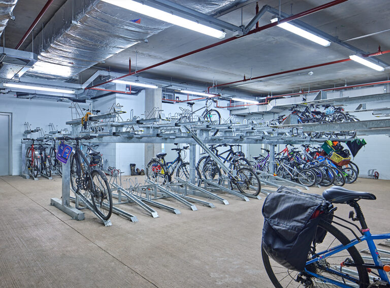 Cycle storage in ONE FRIARGATE secure basement