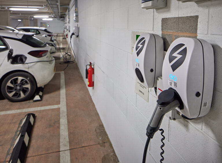 EV charging facilities within ONE FRIARGATE secure basement