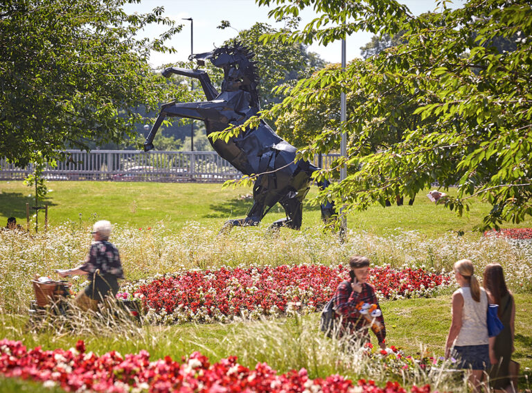 Greyfriars Green provides green spaces adjacent to ONE FRIARGATE offices in Coventry