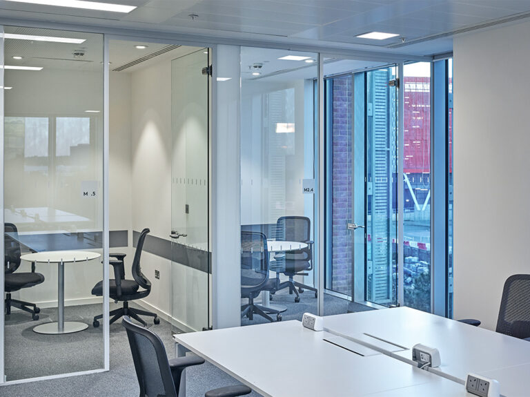 Glazed meeting rooms within office floors at ONE FRIARGATE offices Coventry